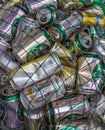 Koh Kud, Thailand - February 02, 2016: Used beverage cans gather