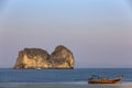 Koh ma hourse island and long tail boat at Koh Ngai island on the southern andaman coast