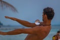 Contact juggling ball Zen Beach sunset Thailand