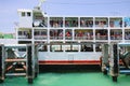 KOH PHANGAN, THAILAND - AUGUST 20, 2013: Ferry boat conveying passengers to Phangan island. Royalty Free Stock Photo