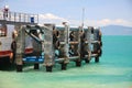 KOH PHANGAN, THAILAND - AUGUST 20, 2013: Ferry boat at the Phangan island pier. Royalty Free Stock Photo