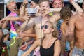 Girls and guys participate in Full Moon party in island Koh Phangan, Thailand Royalty Free Stock Photo