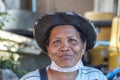 Portrait happy woman on the street market near beach at tropical island Koh Phangan, Thailand