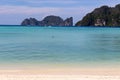 Koh Phi Phi islands limestone hills and blue waters Royalty Free Stock Photo