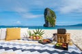 Koh Poda Krabi Thailand, picnic on the tropical beach of Koh Poda Island Krabi Thailand