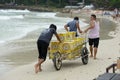 KOH SAMET, THAILAND MARCH 29, 2016 - People bringing Singha beer to Koh Samet Island.