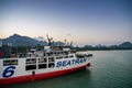 Koh Samui island , Thailand - DEC 28 2019 : Seatran Ferry conveying passenger from Donsak pier Surat Thani province to Koh Samui