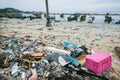 KOH SAMUI, THAILAND - APRIL 22: Garbage on beach.
