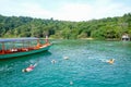 People maiking snorkeling at Koh Ta Kiev island on Cambodia