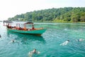 People maiking snorkeling at Koh Ta Kiev island on Cambodia