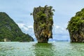 Koh Tapu rock on James Bond Island, Landscapes of Phang Nga National Park in Thailand Royalty Free Stock Photo