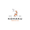 Kohaku Koi fish logo vector icon template