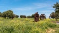 Sculpture garden at the ruins of Belvoir Fortress - Kokhav HaYarden National Park in Israel.