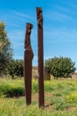 Sculpture garden at the ruins of Belvoir Fortress - Kokhav HaYarden National Park in Israel.