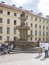 Kohl Fountain at the Castle of Prague Royalty Free Stock Photo