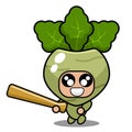 kohlrabi baseball vegetable costume mascot