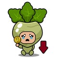 Kohlrabi bitcoin vegetable mascot costume down