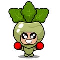 Kohlrabi boxing vegetable costume mascot