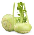 Kohlrabi isolated on white clipping path Royalty Free Stock Photo