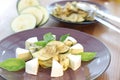 Kohlrabi salad with cheese