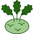 Kohlrabi Vegetable Filled Outline Icon Vector