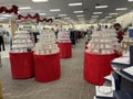 Kohls retail store interior during the holidays red base jewelry displays