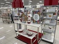 Kohls retail store interior during the holidays red and white display