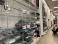 Kohls retail store interior during the holidays wall of glass displays Royalty Free Stock Photo