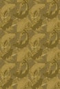 Koi carp fishes dark gold seamless pattern