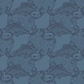 Koi carps seamless texture