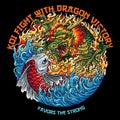 Koi Dragon With Text Illustration Royalty Free Stock Photo