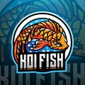 Koi fish esport mascot logo design Royalty Free Stock Photo