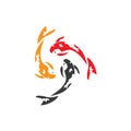 Koi fish animal logo and symbols vector template
