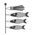 Koi Fish Carp Streamer Flag Japan Illustration Royalty Free Stock Photo