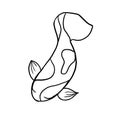 The koi fish in doodle and line art. For clip art, seamless patterns, postcards and other comercial usage