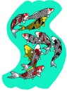 9 koi fish for lucky charm