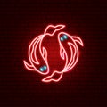 Koi Fish Neon Sign Royalty Free Stock Photo