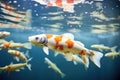 koi fish with orange spots in a clean pond environment