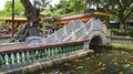 Koi fish pond at baomo garden , china Royalty Free Stock Photo