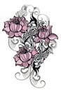 Koi fish tattoo Royalty Free Stock Photo