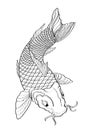 Koi fish Tattoo Japanese style lined pattern