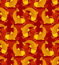 Koi Gold Japanese carp pattern seamless. thai koi fish background. vector texture