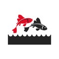 Koi japan fish symbol icon Royalty Free Stock Photo