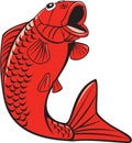 Koi Nishikigoi Carp Fish Jumping Cartoon