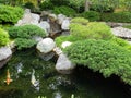 Koi pond design in Japanese friendship garden Balboa park San Diego Royalty Free Stock Photo