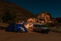 Night camping scene at Ranch Koiimasis