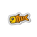 Koinobori doodle icon, vector sticker illustration