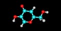 Kojic acid molecular structure isolated on black Royalty Free Stock Photo