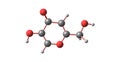 Kojic acid molecular structure isolated on white Royalty Free Stock Photo