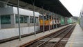 Bangkok, Thailand : Aug 19 - Local train arrived at Bang Bamru station in Bangkok